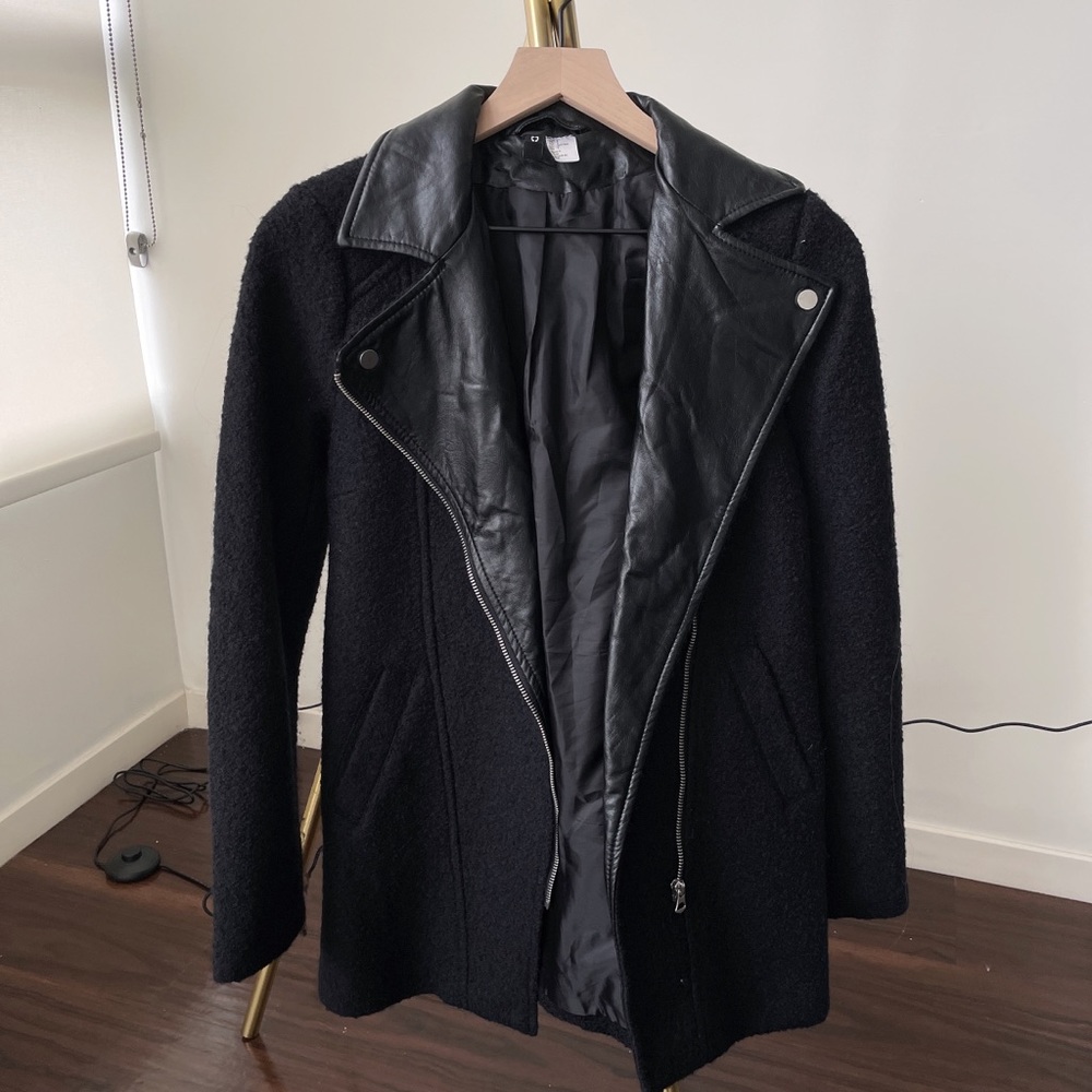 H&M Divided Black leather coat
